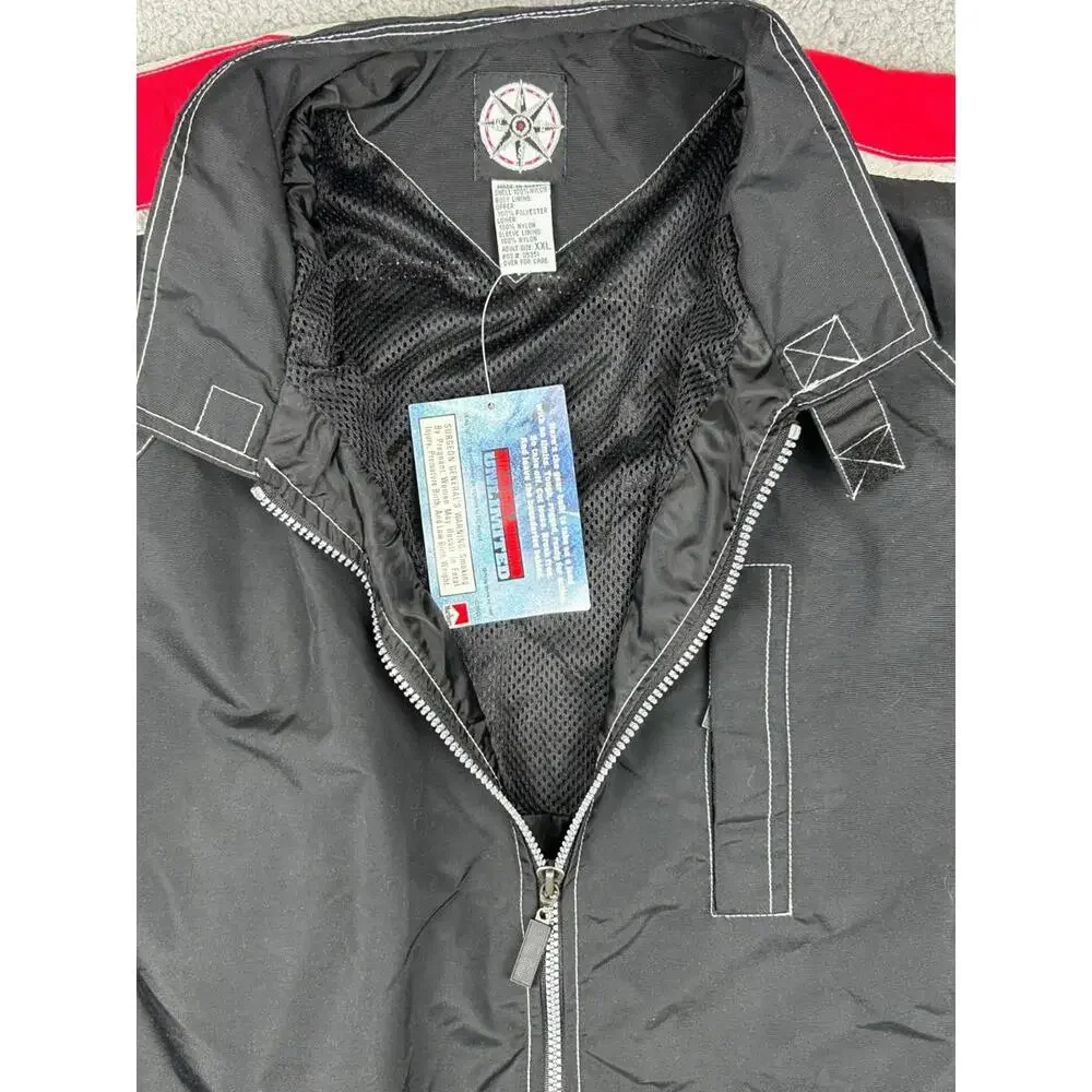 Marlboro Unlimited Full Zip Windbreaker Jacket Mens XXL Black Red Lined NWT - Picture 9 of 15